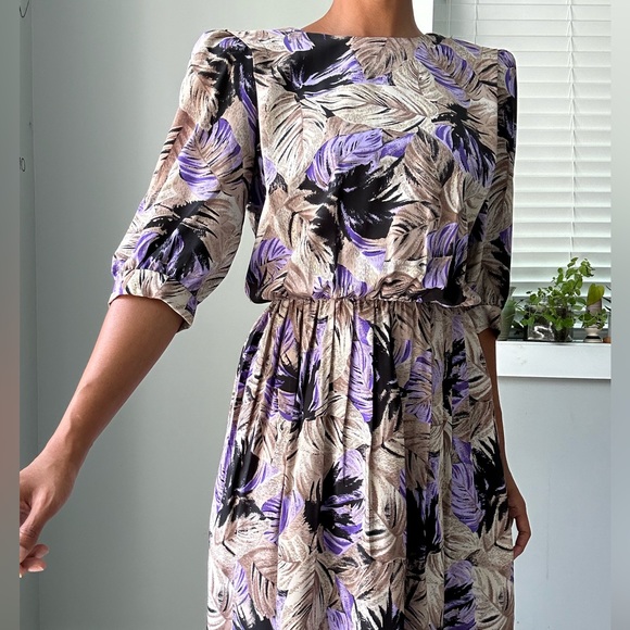 Tropical print vintage dress - Picture 3 of 7